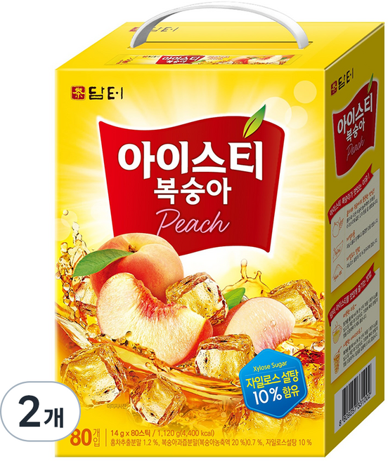 담터 아이스티 복숭아, 14g, 80개입, 2개