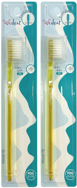 위덴 산모용 사각헤드칫솔 올 미세모 SS 옐로우, 1개입, 2개