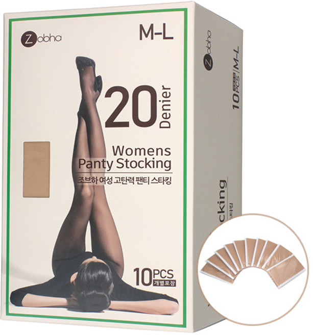 조브하 국내산 고탄력 팬티 스타킹 20D 10p 개별포장형