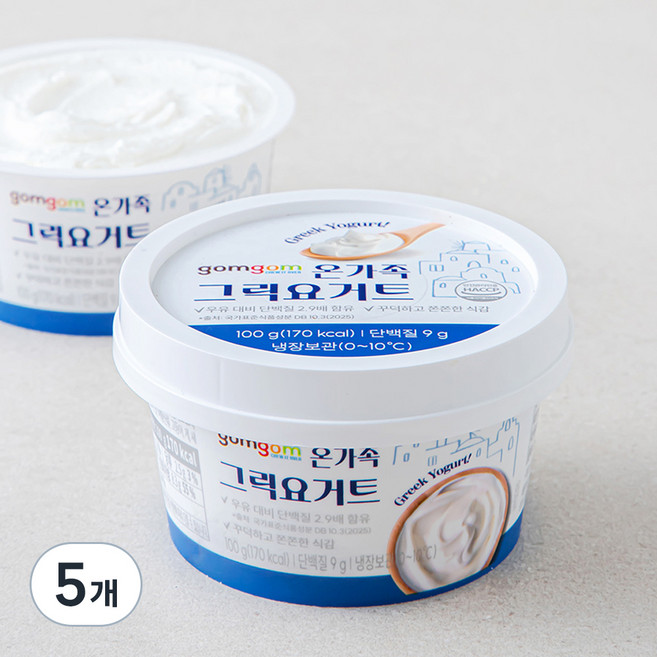 온가족 그릭요거트, 100g, 5개