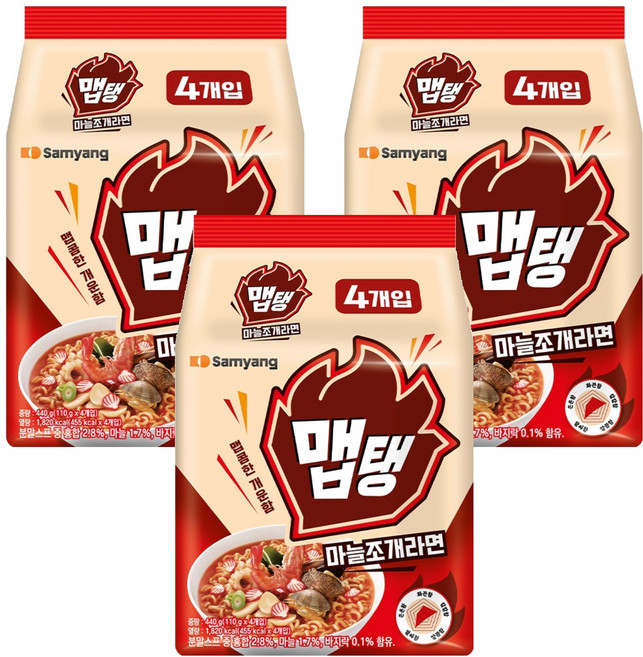 맵탱 마늘조개라면 110g, 12개