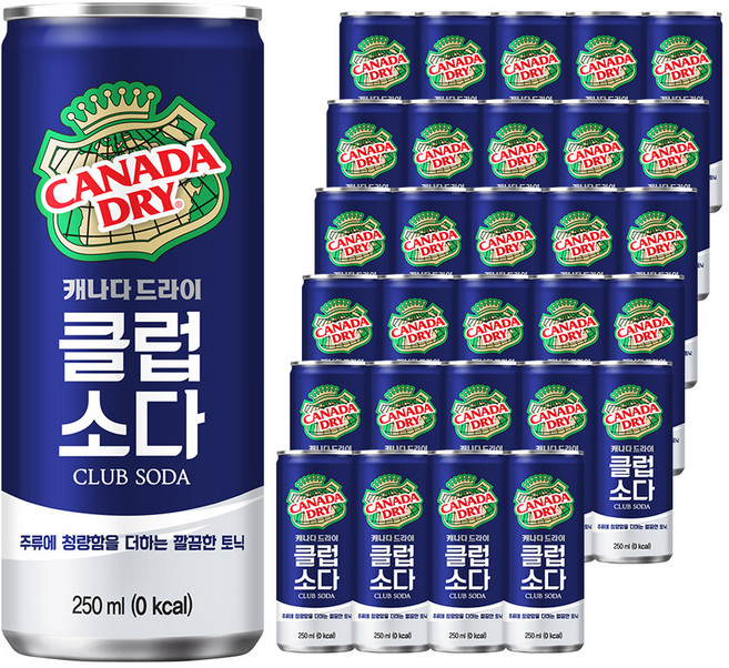 캐나다드라이 클럽소다, 250ml, 30개