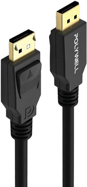 POLYWELL 寶利威爾 DP 1.4版 8K60Hz UHD Displayport 傳輸線, PW15-W46-B020, 1條, 2m, 黑色