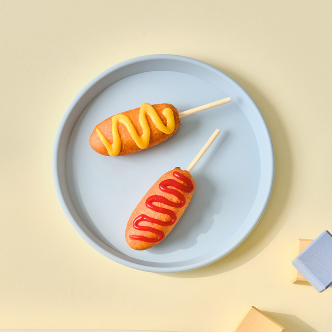 글라스락 멜로우 실리콘 플레이트 원형, 베이비블루, 1개