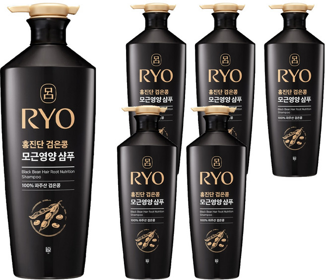 RYO 呂 黑豆髮根滋養弱酸性洗髮精 白花香, 820ml, 6瓶