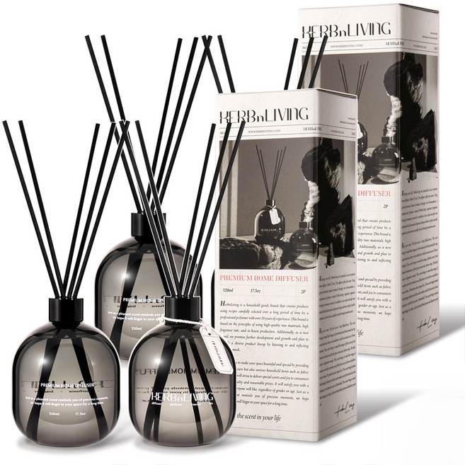 허브앤리빙 홈 디퓨저, 플라워마켓, 520ml, 4개