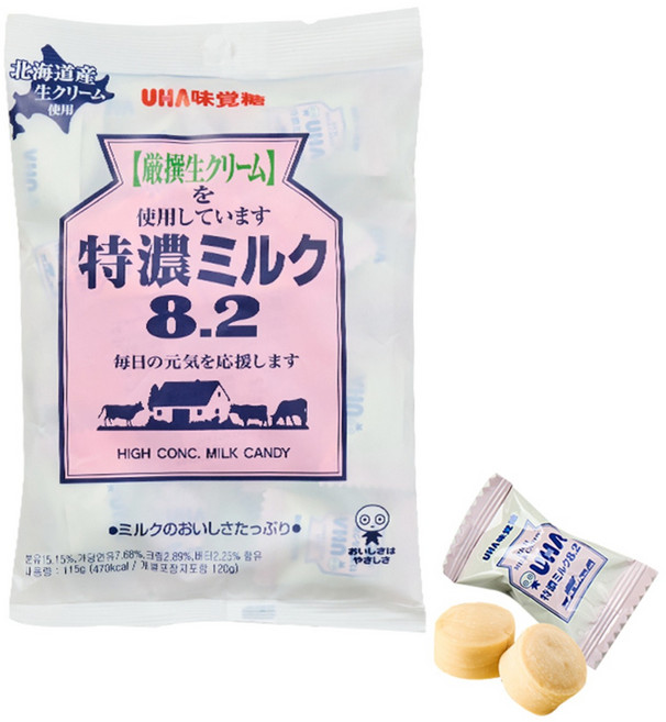 유하미카쿠토 미카쿠도 토쿠노 밀크 캔디 8.2, 115g, 1개