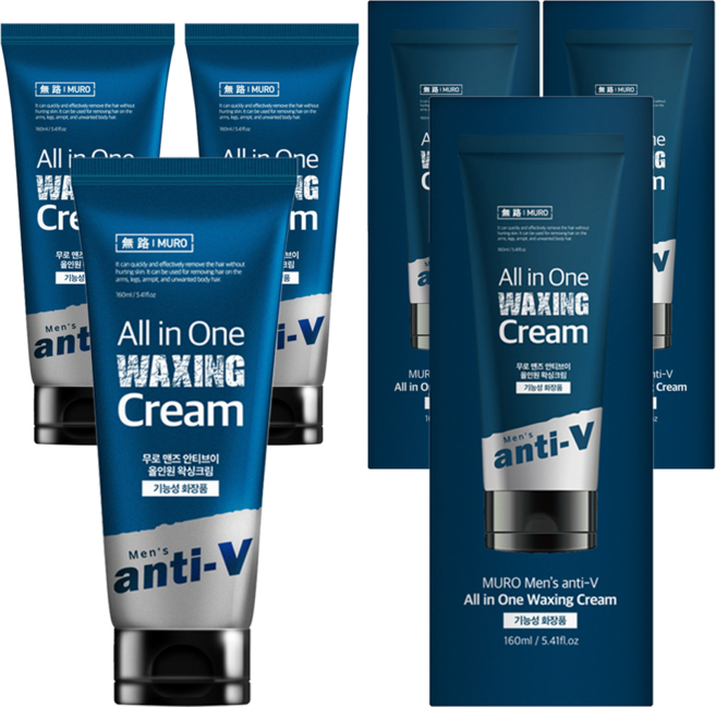 무로 맨즈 안티브이 올인원 왁싱크림 팔다리용, 160ml, 3개