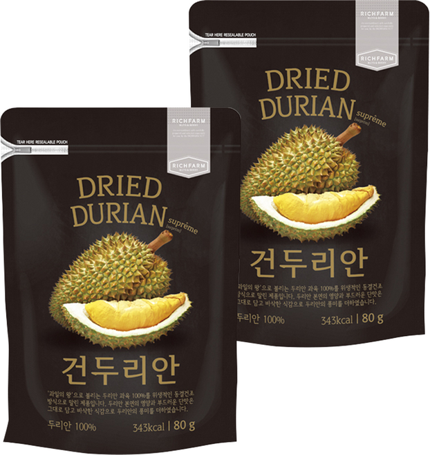 RichFarm Nuts 榴槤乾, 80g, 2包