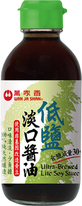 萬家香 低鹽淡口醬油, 200ml, 1瓶