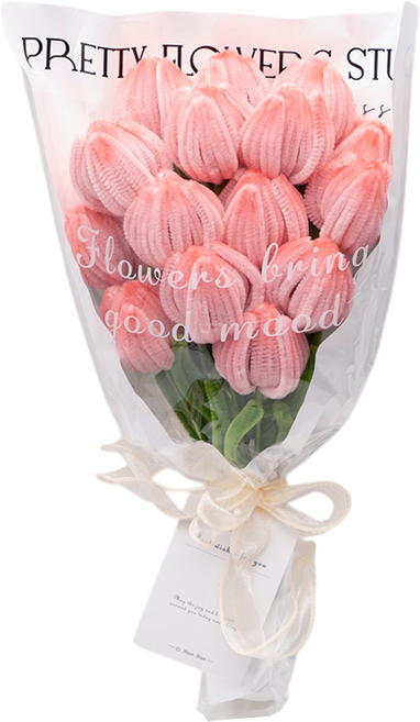 투코비 모루 꽃다발 만들기 DIY키트 세트, 1세트, 01 핑크 튤립