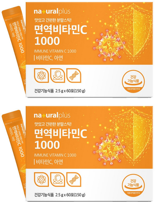 내츄럴플러스 면역 비타민C 1000 60p, 150g, 2개