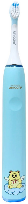 台灣 unicare unibear聲波氣旋兒童電動牙刷 2.3 x 2.2 x 15.1cm, uni-303B, 藍色, 1個