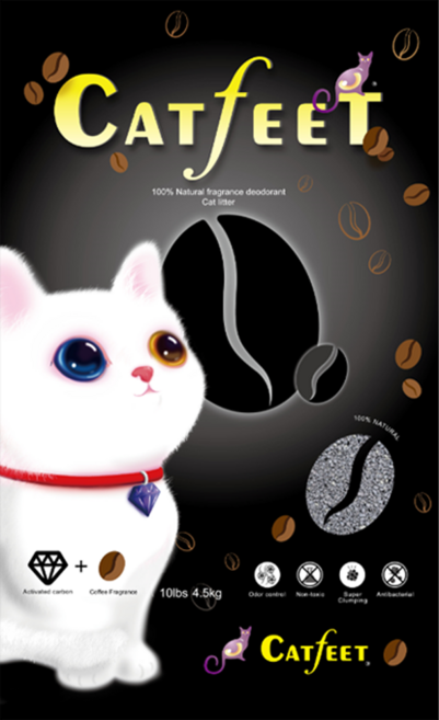 Catfeet 黑鑽活性碳貓砂 10lb, 咖啡, 4.5kg, 1袋