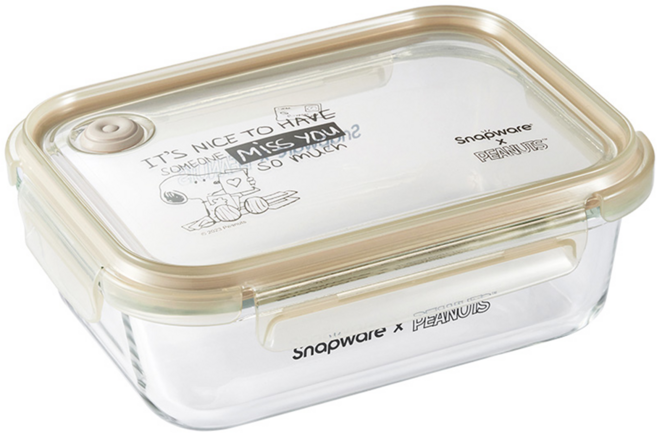 Corelle Brands 康寧餐具 Snapware SNOOPY復刻黑白耐熱玻璃保鮮盒, 黑白, 1個