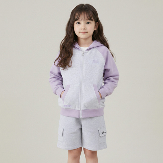 예일키즈 아동용 예일 래글런 배색 후디 집업 YJCCHZF13414