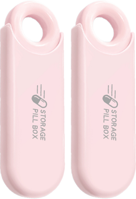 네스팅홈 휴대용 3칸 미니 알약 케이스 핑크 풀아웃, 2개