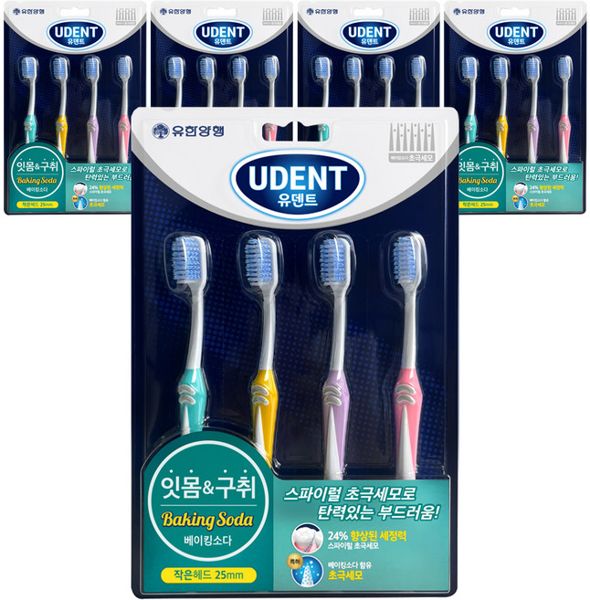 YUHAN 柳韓洋行 Yudent 小蘇打牙刷組, 4入, 5套