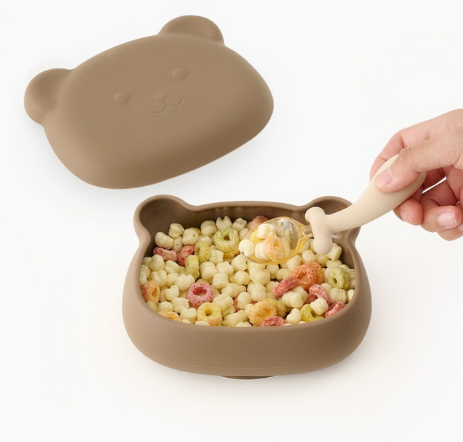 아띠래빗 아기 곰 흡착볼 450ml, 피넛브라운, 1개