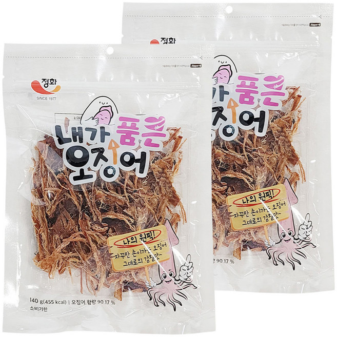 정화식품 내가 품은 건어물 오징어 간식 주전부리, 140g, 2개