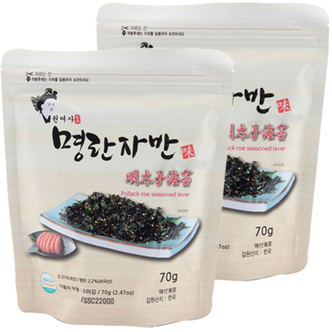 권여사 명란자반, 70g, 2개
