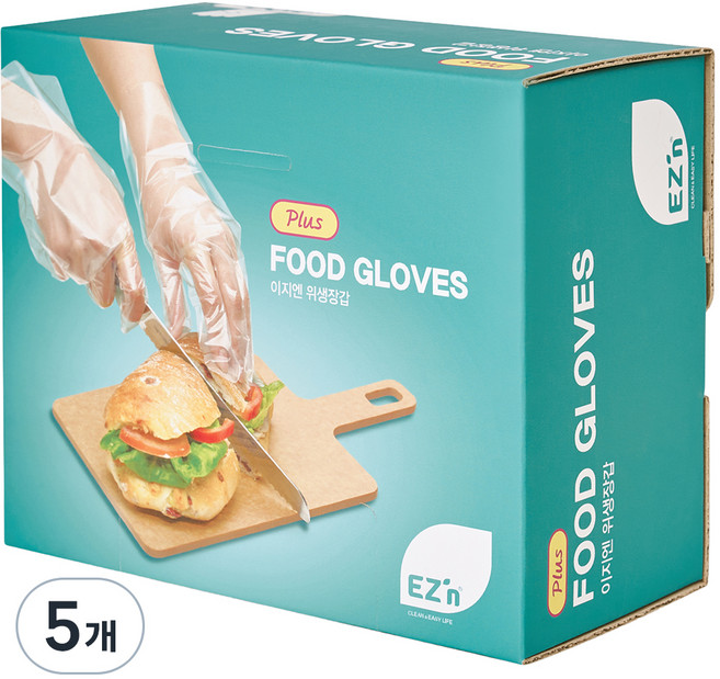 EZn이지엔 위생장갑 플러스, 500개입, 5개