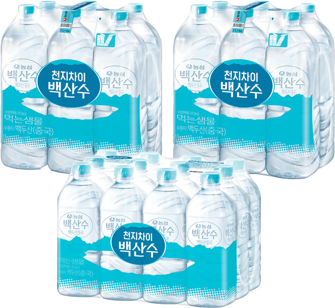 백산수 생수 무라벨 2L 24p + 1L 12p, 1세트