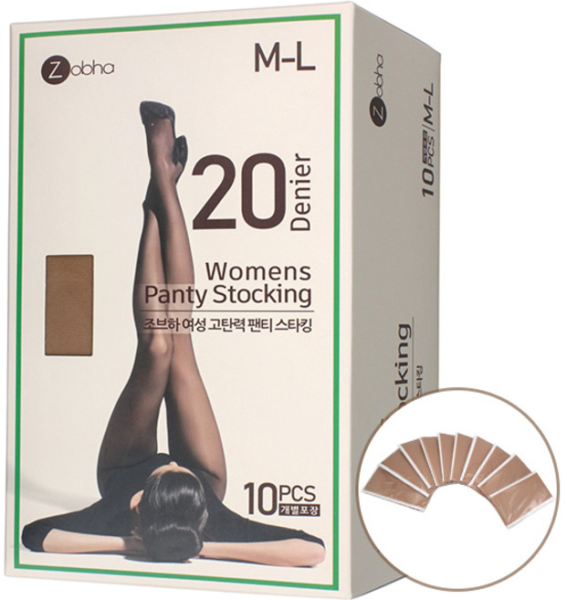 조브하 국내산 고탄력 팬티 스타킹 20D 10p 개별포장형