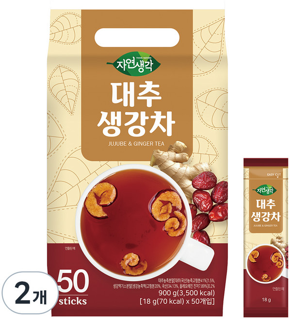 자연생각 대추 생강차, 18g, 50개입, 2개