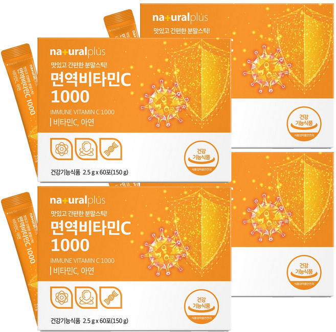 내츄럴플러스 면역 비타민C 1000 60p, 150g, 4개
