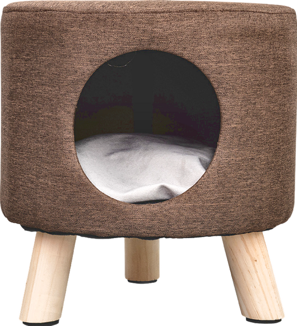 dayneeds 日需百備 萌寵窩圓形小椅凳 SBH-D22022CF, 咖啡色, 1個