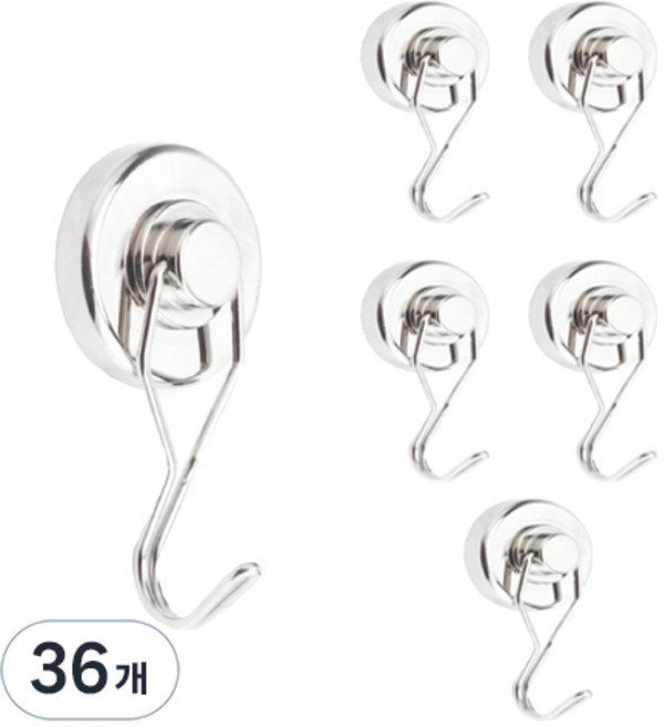 디오셀 180도 회전식 자석고리 16mm, 실버, 36개