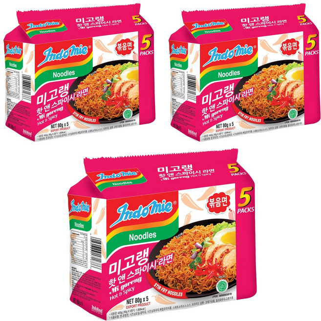인도미 미고랭 핫 앤 스파이시 라면 80g, 15개