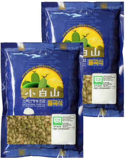 소백산영농조합 유기농 찰녹미, 2개, 1kg