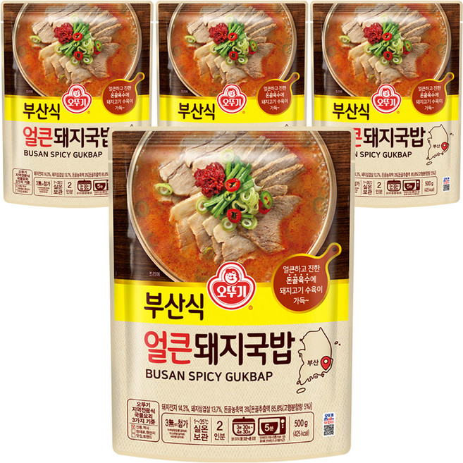 오뚜기 부산식 얼큰 돼지국밥, 4개, 500g
