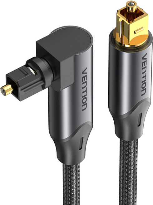 VEnTIOn 威迅 90度旋轉型Hi-Fi音響光纖聲霸 Toslink 方對方 SPDIF連接線, BKDBJ-5m, 黑色