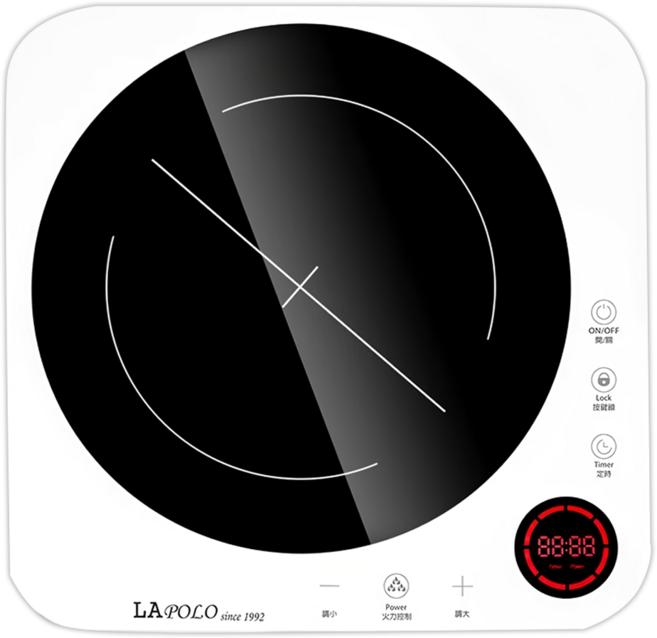 LA POLO 藍普諾 智能黑晶電磁爐 30 x 30 x 7.6cm 2kg, LA-7680, 普通型