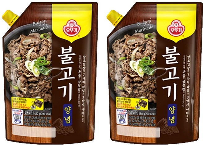 오뚜기 불고기양념 스파우트팩, 2개, 480g