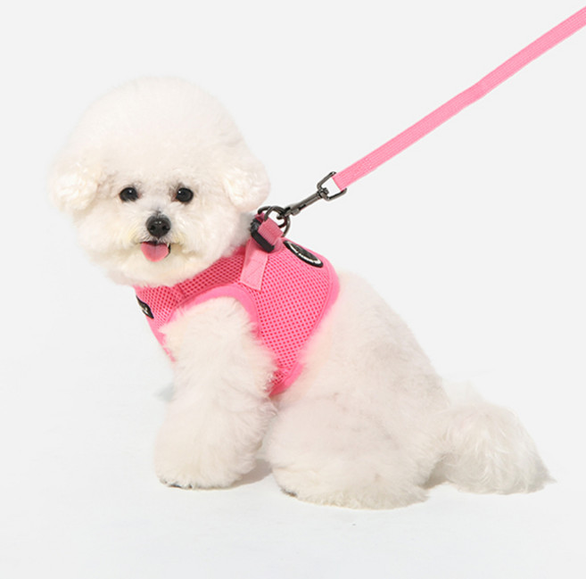 퍼피아 강아지 소프트 베스트 하네스 AH305 B스타일, 핑크, 1개