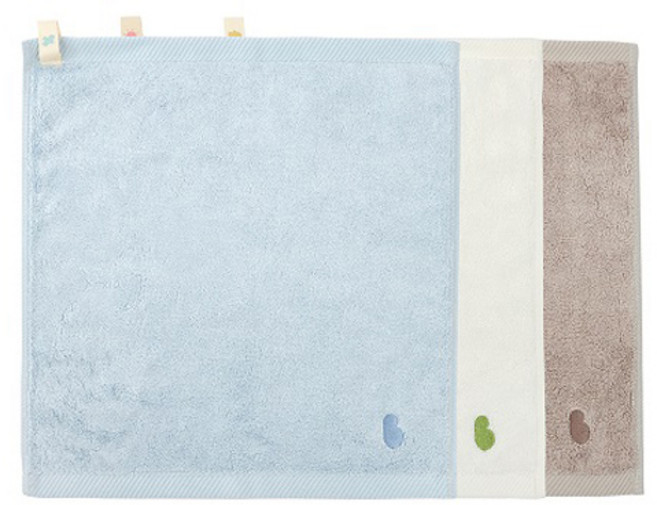 밤부베베 톡톡 온마을 고리타올 3종 세트, 1세트, 도브화이트, 웜그레이, 애쉬블루