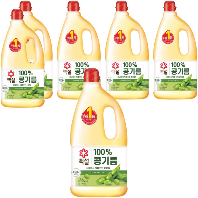 백설 콩기름, 1.5L, 6개