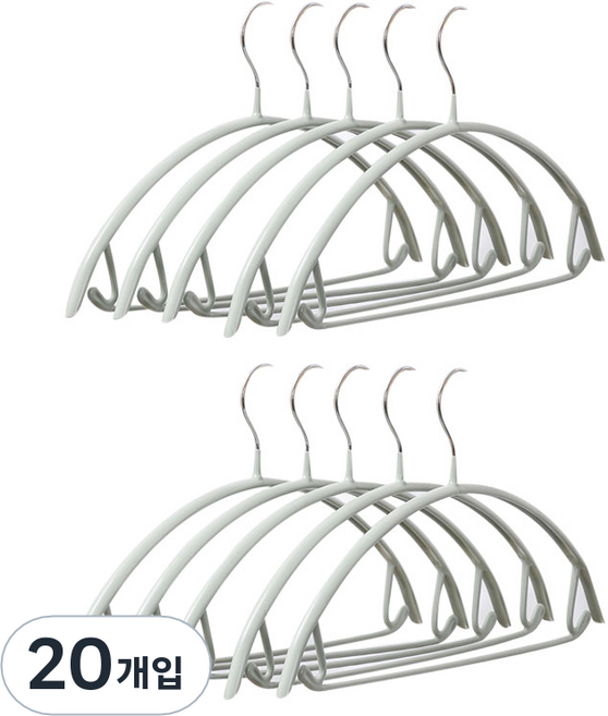 에버하우스 파스텔 멀티 미끄럼방지 옷걸이, 파스텔그린, 20개입