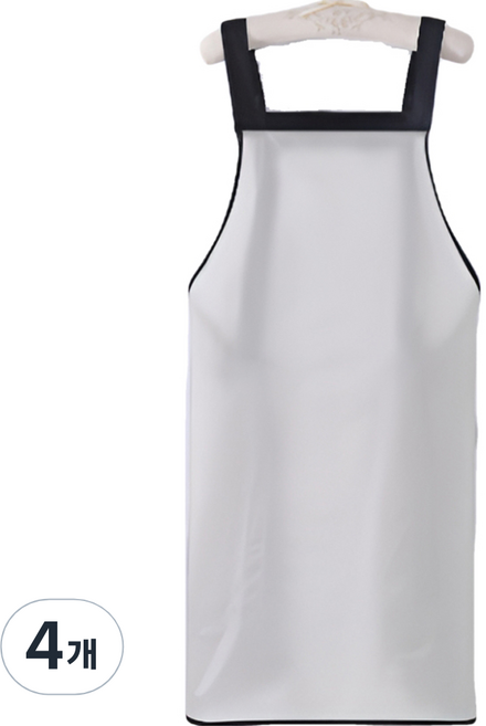 드렌 반투명 방수 앞치마, 화이트, 4개