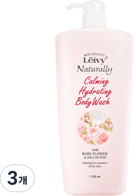 레이비 런던로즈 바디워시 로즈 플라워 시어버터, 1.15L, 3개