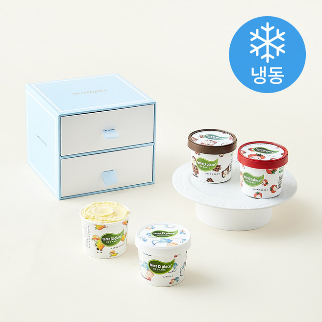 떼르드글라스 유기농 인증 컵 아이스밀크 스트로베리 2개 + 망고요거트 2개 + 다크브라운 2개 + 바닐라 2개 세트 (냉동), 90ml, 8개입, 1세트