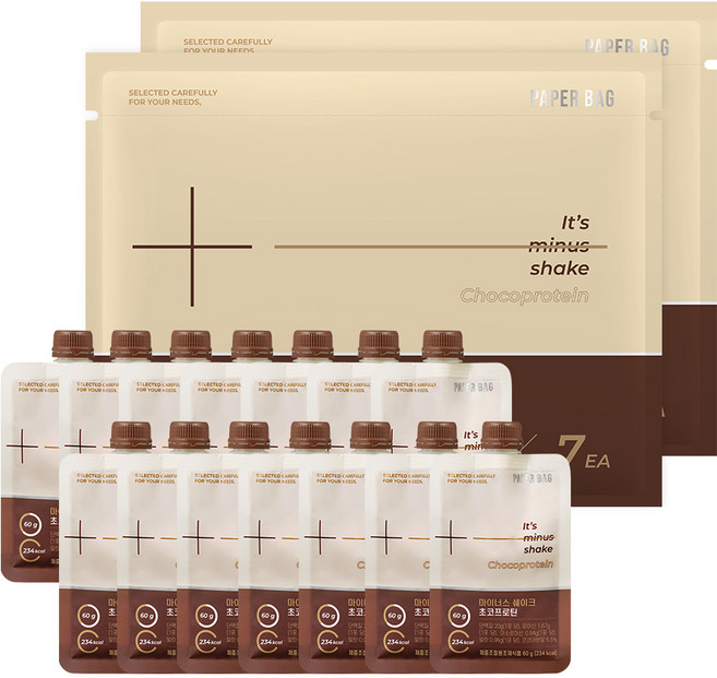 페이퍼백 마이너스 쉐이크 초코프로틴 7p, 420g, 2개