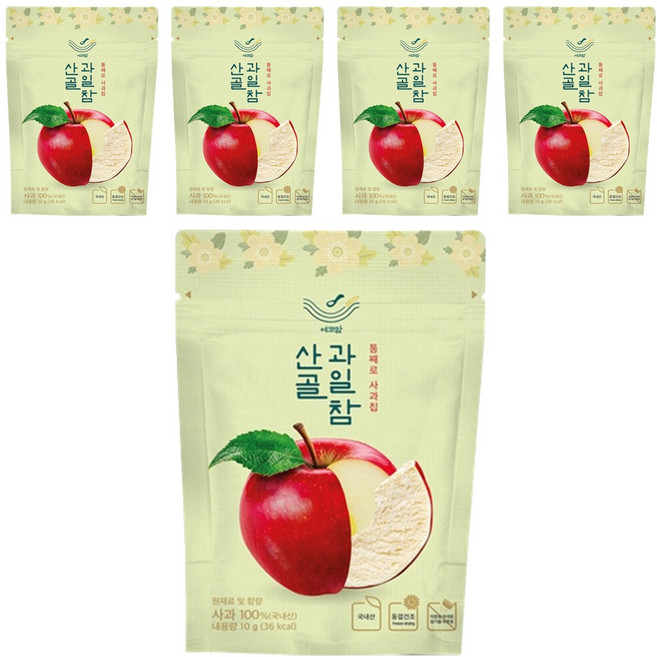 에코맘의산골이유식 산골 과일참 통째로 사과칩, 10g, 5개