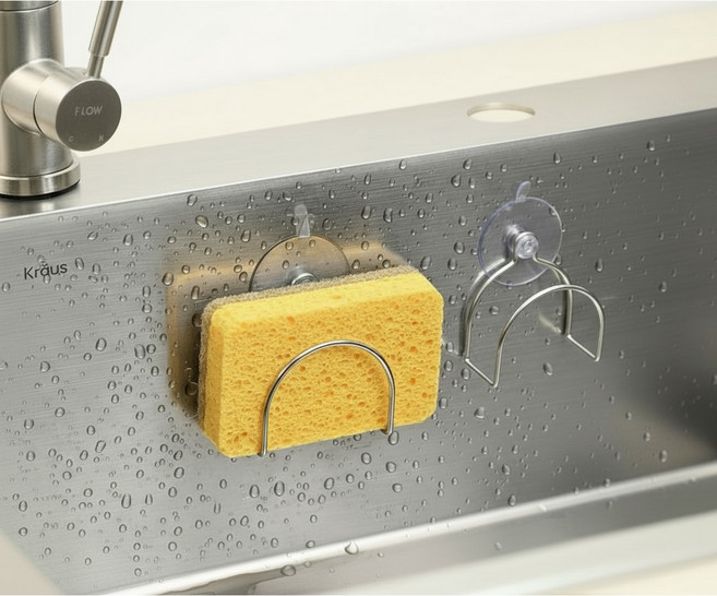 리빙필로 주방 싱크대 수세미 렉, 실버, 1개