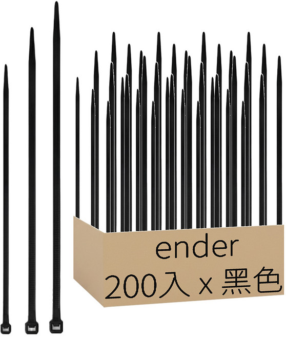 Ender. 彈性束帶 大 200個 + 中 200個 + 小 200個, 1組, 黑色