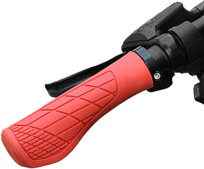 앤티스 논슬립 그리드 자전거 핸들그립 세트, 레드, 1세트